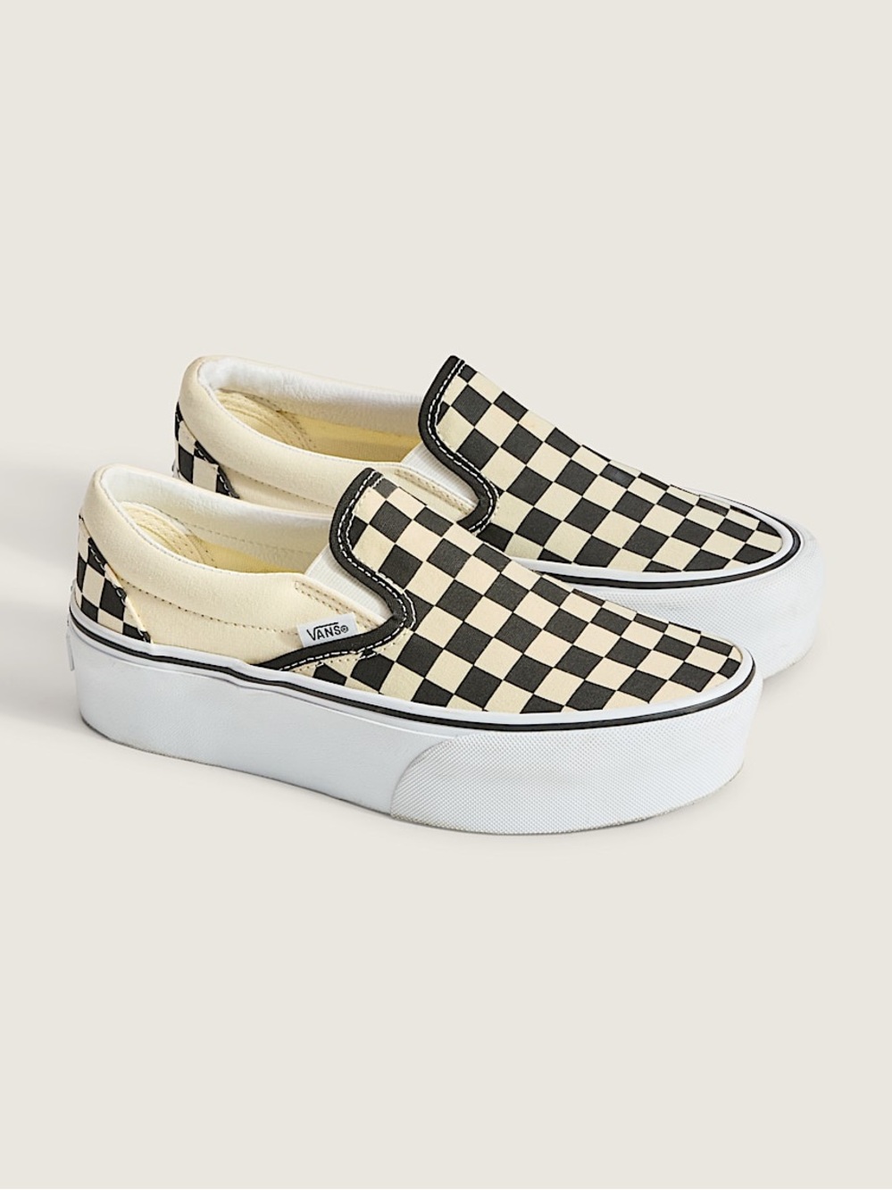 Vans' Classic Slip-On Checkerboard Sneakers - Black/White - Picture 5 of 14